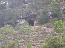 L'entrée nord-ouest de la grotte-tunnel de Chuandong - 穿洞 (Guizhou 贵州省, Qiannan 黔南, Pingtang 平塘).